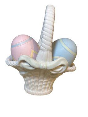 Easter Egg Salt and Pepper Shakers With Basket Holder